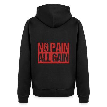 Low Impact Workout Fitness Exercise Body Strength - Unisex Premium Organic Zip Hoodie - black - Back - Nico (187cm)
