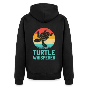 Sea Turtle Tortoise Retro Vintage - Veste à capuche bio Premium Unisexe - noir - Dos - Nico (187cm)