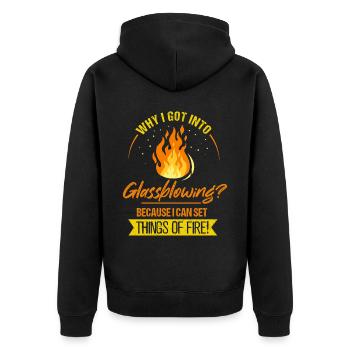 Glassblowing Glassforming Glassmaker Pride - Unisex Premium Organic Zip Hoodie - black - Back - Nico (187cm)