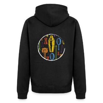 Cocktail Shaker Retro Cocktail Alcohol - Unisex Premium Organic Zip Hoodie - black - Back - Nico (187cm)
