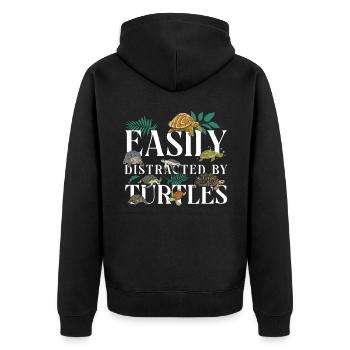 Sea Turtle Tortoise Easily - Unisex Premium Bio Zip Hoodie - Schwarz - Hinten - Nico (187cm)