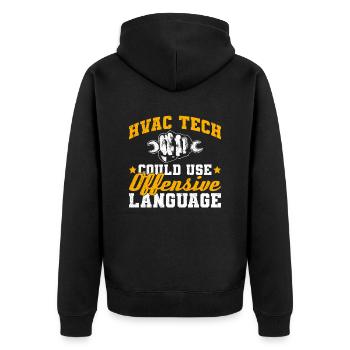 Hlk Techniker Design Für Einen Hlk Lüftungstechnik - Unisex Premium Organic Zip Hoodie - black - Back - Nico (187cm)