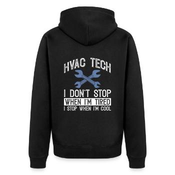 Hlk Techniker Design Für Einen Hlk Lüftungstechnik - Unisex Premium Organic Zip Hoodie - black - Back - Nico (187cm)