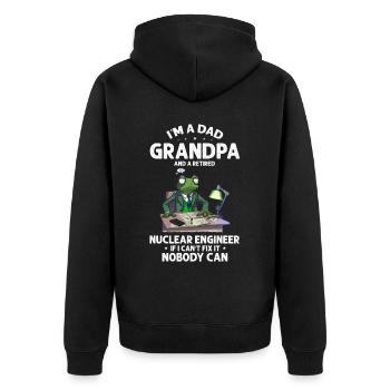Erneuerbare Nukleare Spruch für Nukleartechnik - Unisex Premium Bio Zip Hoodie - Schwarz - Hinten - Nico (187cm)
