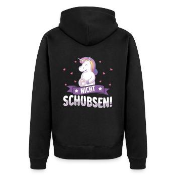 We Are Going To Have A Baby Ankündigung - Unisex Premium Bio Zip Hoodie - Schwarz - Hinten - Nico (187cm)