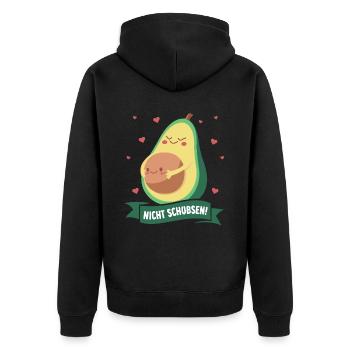 We Are Going To Have A Baby Ankündigung - Unisex Premium Bio Zip Hoodie - Schwarz - Hinten - Nico (187cm)
