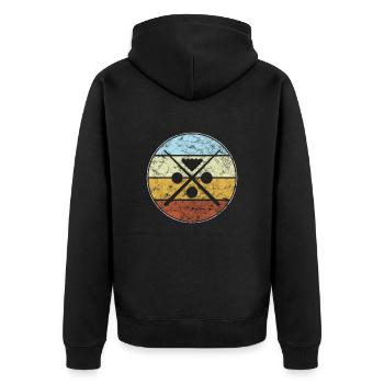 Billiard Retro - Unisex Premium Bio Zip Hoodie - Schwarz - Hinten - Nico (187cm)