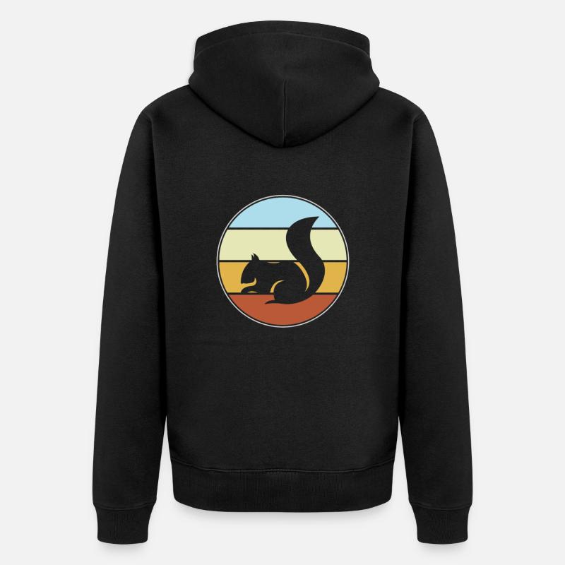 Écureuil Rétro - Veste à capuche bio Premium Unisexe - noir