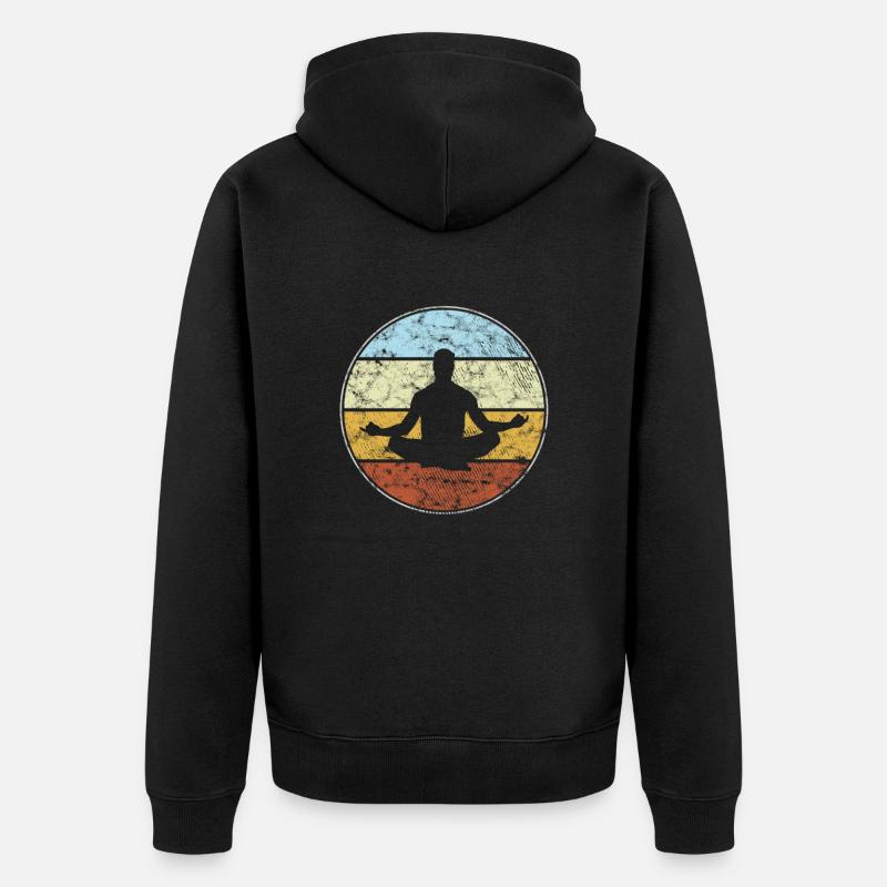 Méditation Rétro - Veste à capuche bio Premium Unisexe - noir