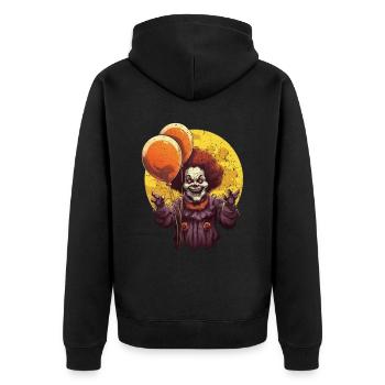 Ballon Halloween Süßes oder Saures Spooky Boo Ghost - Unisex Premium Bio Zip Hoodie - Schwarz - Hinten - Nico (187cm)