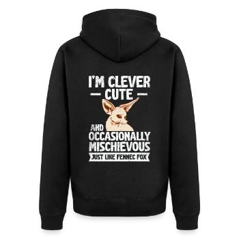 Fennec Fox Clever Mignon Fennec Foxes Propriétaire - Veste à capuche bio Premium Unisexe - noir - Dos - Nico (187cm)