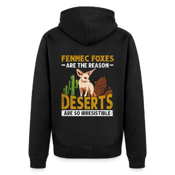 Les déserts de renards Fennek sont irrésistibles - Veste à capuche bio Premium Unisexe - noir - Dos - Nico (187cm)