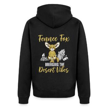 Fennec Foxes Desert Vibes Fennec Fox Owner - Unisex Premium Organic Zip Hoodie - black - Back - Nico (187cm)