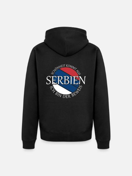 serbische Flagge Serbien Serbe - Unisex Premium Bio Zip Hoodie - Schwarz