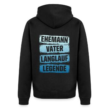 Ehemann Vater Langlauf Legende Skilangläufer Skate - Unisex Premium Bio Zip Hoodie - Schwarz - Hinten - Nico (187cm)