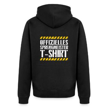 Offizieller Sprengmeister - Unisex Premium Bio Zip Hoodie - Schwarz - Hinten - Nico (187cm)