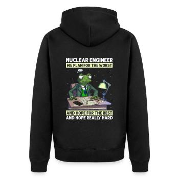Erneuerbare Nukleare Spruch für Nukleartechnik - Unisex Premium Bio Zip Hoodie - Schwarz - Hinten - Nico (187cm)