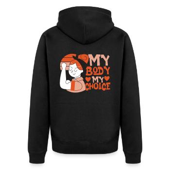 Feminist My Body My Choice - Unisex Premium Organic Zip Hoodie - black - Back - Nico (187cm)