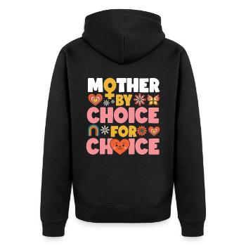 Feminist Mother By Choice For - Unisex Premium Bio Zip Hoodie - Schwarz - Hinten - Nico (187cm)
