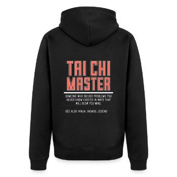 Maître de Tai Chi Quelqu’un qui résout les problèmes Taiji - Veste à capuche bio Premium Unisexe - noir - Dos - Nico (187cm)