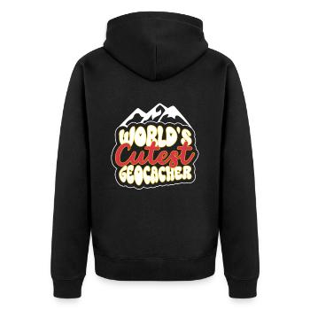Le géocacheur le plus mignon du monde - Geocaching - Veste à capuche bio Premium Unisexe - noir - Dos - Nico (187cm)