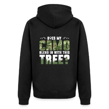 Mon camouflage convient-il à cet arbre? - Géocaching - Veste à capuche bio Premium Unisexe - noir - Dos - Nico (187cm)