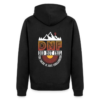 DNF: N’a pas échoué - Geocaching Geocacher - Veste à capuche bio Premium Unisexe - noir - Dos - Nico (187cm)