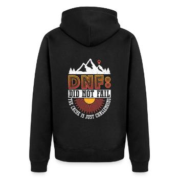 DNF: N’a pas échoué - Geocaching Geocacher - Veste à capuche bio Premium Unisexe - noir - Dos - Nico (187cm)