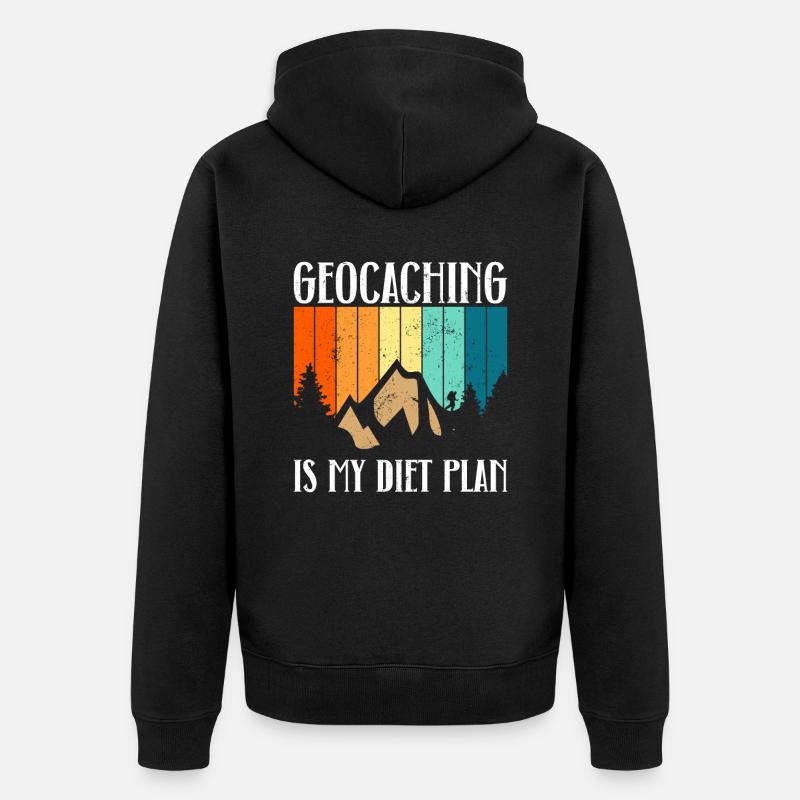 Geocaching ist mein Diätplan - Geocaching - Unisex Premium Bio Zip Hoodie - Schwarz