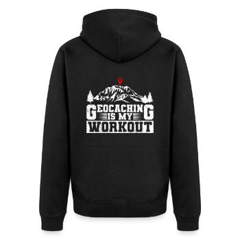 Le géocaching est mon entraînement - Geocaching Geocacher - Veste à capuche bio Premium Unisexe - noir - Dos - Nico (187cm)