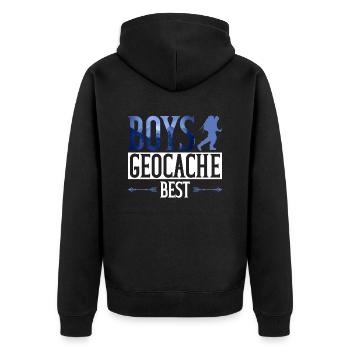 Garçons Geocache Best - Geocaching Geocacher - Veste à capuche bio Premium Unisexe - noir - Dos - Nico (187cm)