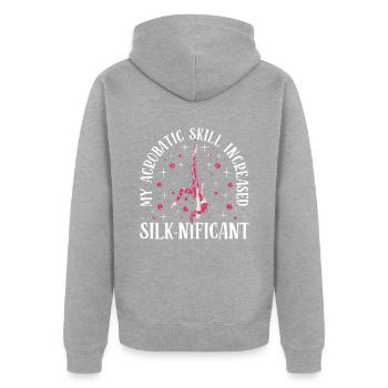 Aerial Silk Akrobatik Circus Aerialist - Unisex Premium Bio Zip Hoodie - Grau meliert - Hinten - Nico (187cm)