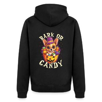 Chihuahua Halloween Puppy Trick Or Treat Dog Lover - Veste à capuche bio Premium Unisexe - noir - Dos - Nico (187cm)