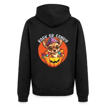 Chihuahua Halloween Puppy Trick Or Treat Dog Lover - Veste à capuche bio Premium Unisexe - noir - Dos - Nico (187cm)