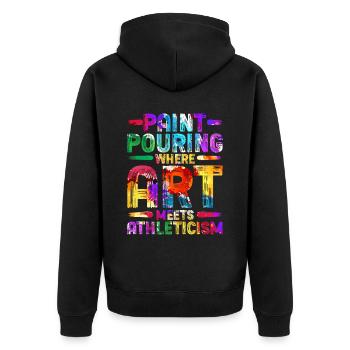 Fluid Painting Artist Art - Unisex Premium Organic Zip Hoodie - black - Back - Nico (187cm)