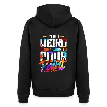 Fluid Painting Flüssiges Malen - Unisex Premium Bio Zip Hoodie - Schwarz - Hinten - Nico (187cm)