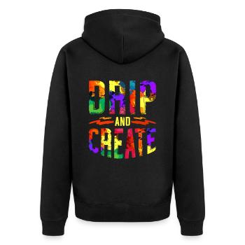 Fluid Painting Flüssiges Malen Drip And Create - Unisex Premium Bio Zip Hoodie - Schwarz - Hinten - Nico (187cm)