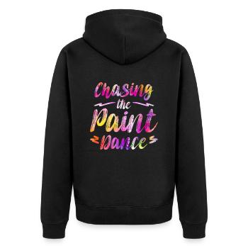 Fluid Painting Flüssiges Malen Künstler Kunst - Unisex Premium Bio Zip Hoodie - Schwarz - Hinten - Nico (187cm)