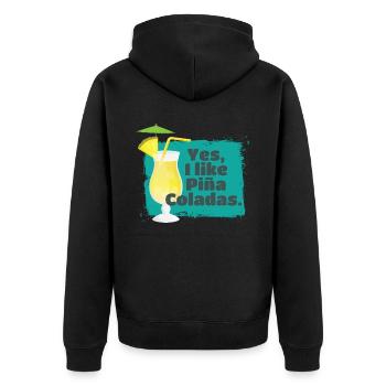 J’aime Pina Coladas Cocktail Alcool - Veste à capuche bio Premium Unisexe - noir - Dos - Nico (187cm)