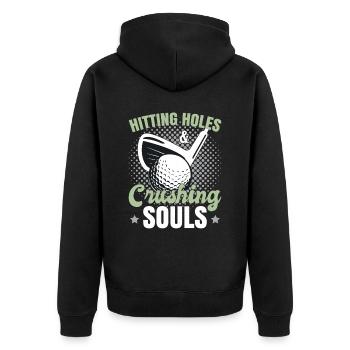 Funny Golfing Lover Golf - Unisex Premium Organic Zip Hoodie - black - Back - Nico (187cm)