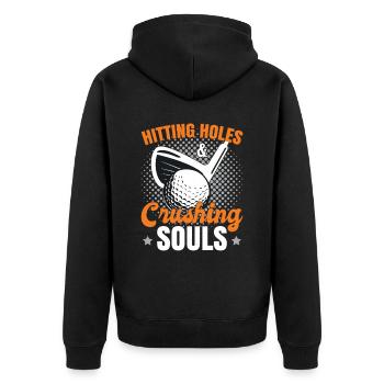 Frapper des trous écrasant les âmes - Veste à capuche bio Premium Unisexe - noir - Dos - Nico (187cm)