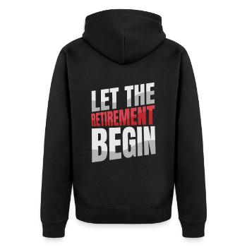 Pensioner pension funny - Unisex Premium Organic Zip Hoodie - black - Back - Nico (187cm)