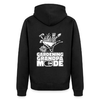 Hobbygärtner Garten Garten Opa - Unisex Premium Bio Zip Hoodie - Schwarz - Hinten - Nico (187cm)