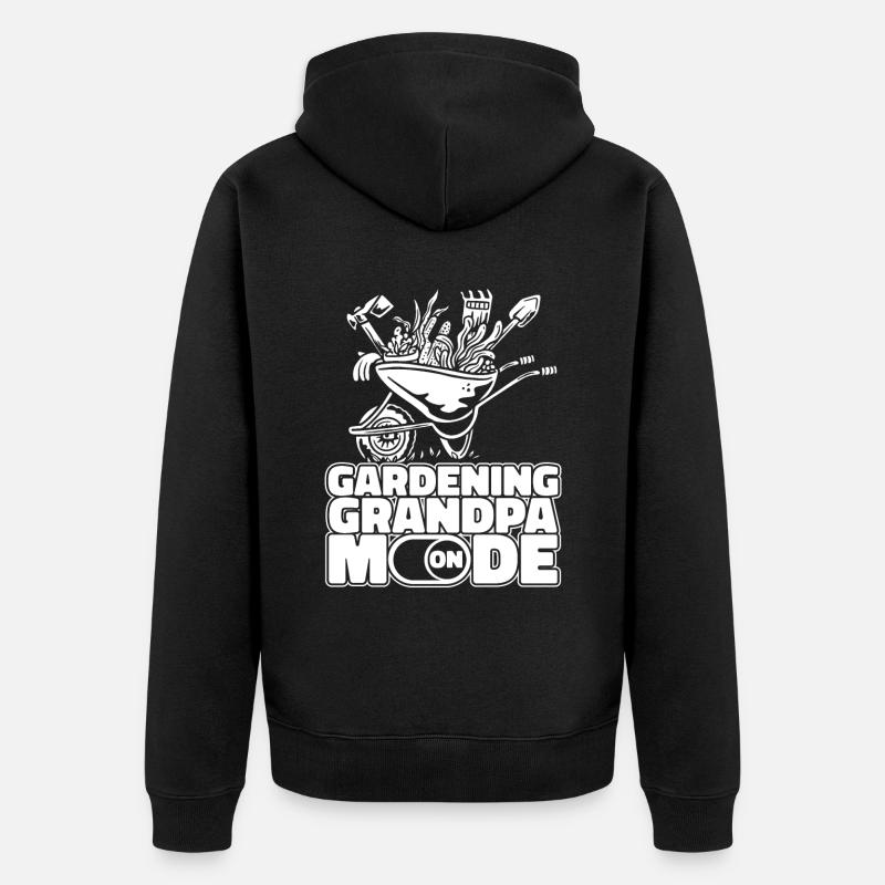 Hobbygärtner Garten Garten Opa - Unisex Premium Bio Zip Hoodie - Schwarz