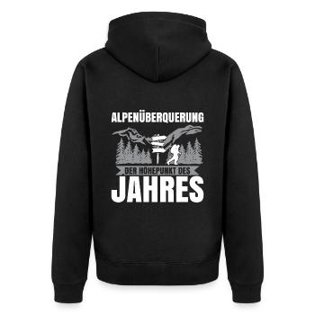 Alpenüberquerung Für Alpenüberquerer Wanderin Wand - Unisex Premium Bio Zip Hoodie - Schwarz - Hinten - Nico (187cm)