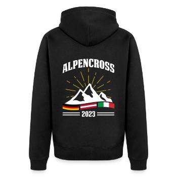 Alpenüberquerung Für Alpenüberquerer Wanderin Wand - Unisex Premium Bio Zip Hoodie - Schwarz - Hinten - Nico (187cm)