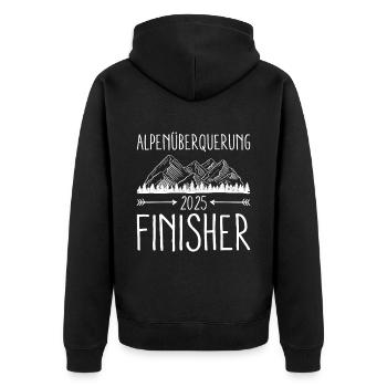 Alpenüberquerung Für Alpenüberquerer Wanderin Wand - Unisex Premium Bio Zip Hoodie - Schwarz - Hinten - Nico (187cm)