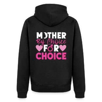 Feminist Mother By Choice For - Unisex Premium Bio Zip Hoodie - Schwarz - Hinten - Nico (187cm)