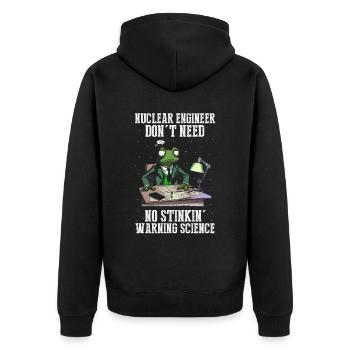 Kernenergie Spruch für Kernenergie - Unisex Premium Bio Zip Hoodie - Schwarz - Hinten - Nico (187cm)