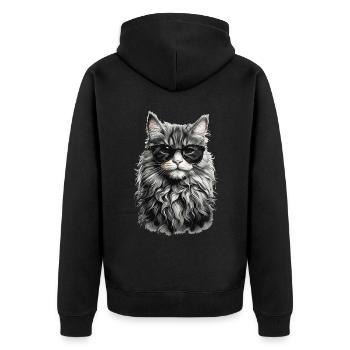 Chat de forêt norvégien Chat frais et animal de compagnie - Veste à capuche bio Premium Unisexe - noir - Dos - Nico (187cm)